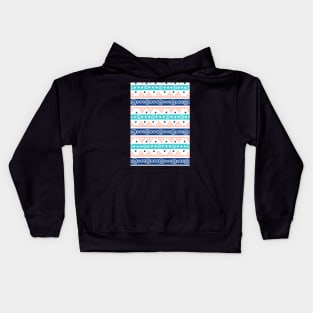 Tribal Coral Blue Teal Hand Drawn Kids Hoodie